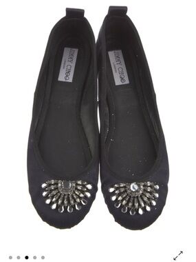 Jimmy Choo navy blue Embellished Ballet Flats